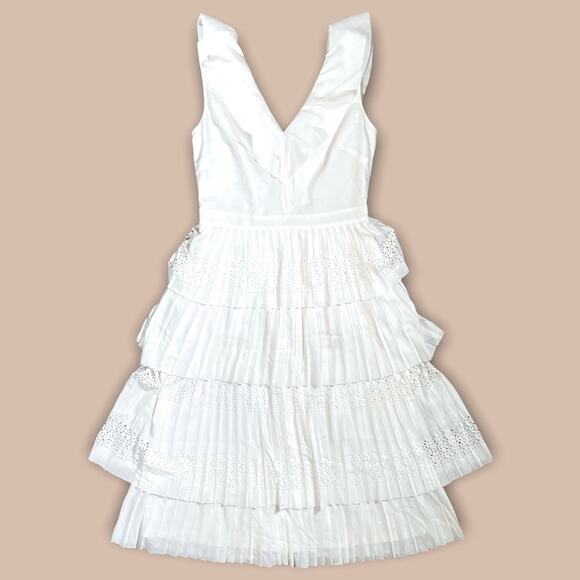 BANANA REPUBLIC ANGELIC GODDESS TIERED FLOWY SUMMER PARTY DRESS WHITE - 4 - Picture 6 of 9